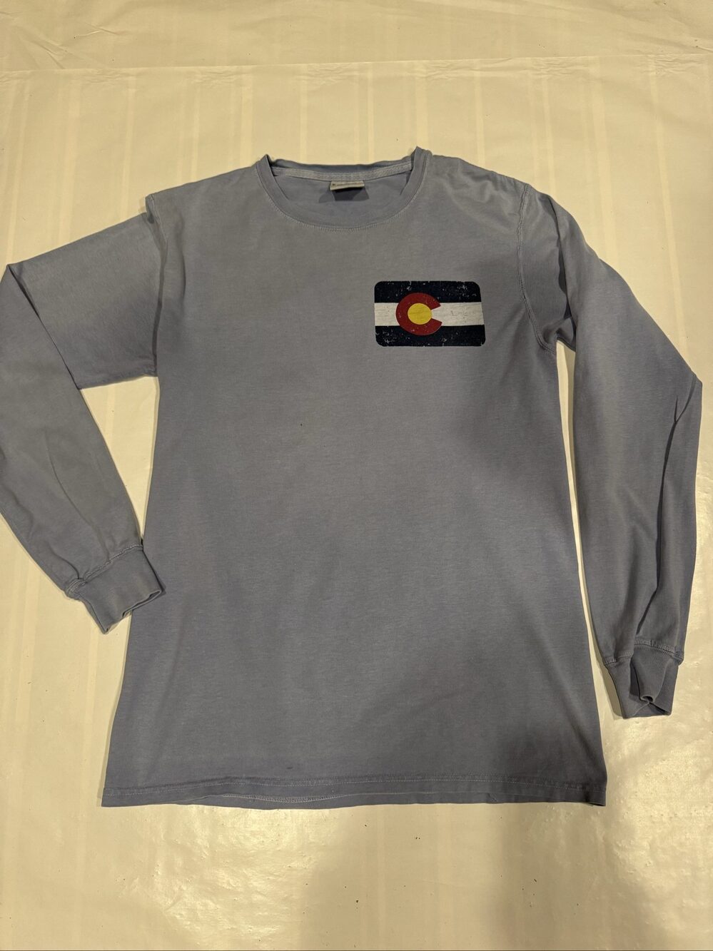 Men’s Comfort Colors Keystone Colorado Long-sleeve Shirt - Light Blue - Small